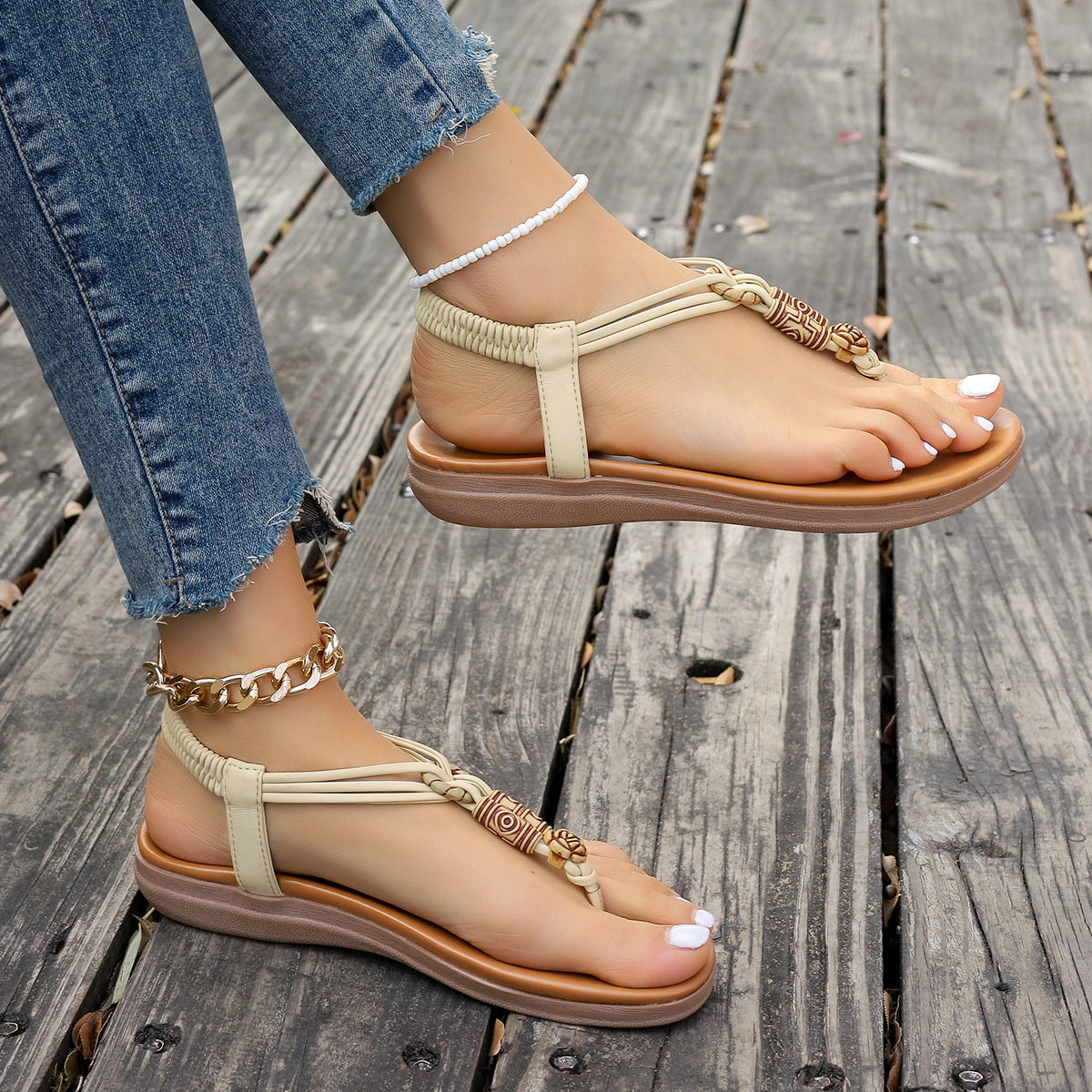 Flat Sandals Summer Thong Roman Shoes